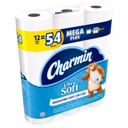 Charmin Ultra Strong Toilet Paper, Mega Plus Rolls, 12 Count thumbnail 2