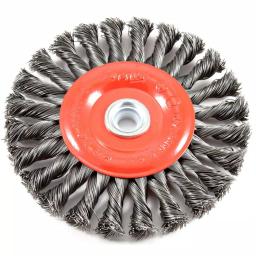 Forney 6 in. Twist Knot Crimped Steel Wire Wheel Brush, 1/2 in. and 5/8 in. Arbor thumbnail 1