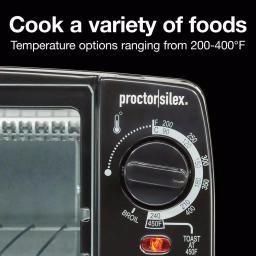 Proctor Silex 31118 4-Slice Toaster Oven Broiler, 1000W, Black thumbnail 8
