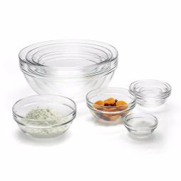 Luminarc Stackable Clear Glass Mixing Bowls Set, 10-Piece Assorted Sizes thumbnail 6