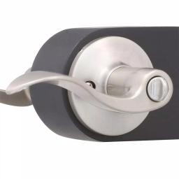 Toledo Fine Locks Satin Nickel Privacy Lever Set - Wave Style Interior Door Handle thumbnail 3