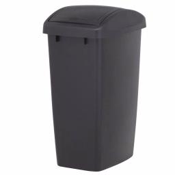 Rubbermaid 12.5 Gal. Black Swing Top Plastic Wastebasket thumbnail 2