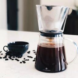 ZASSENHAUS 6-Cup Clear Pour Over Coffee Maker - Borosilicate Glass & Stainless Steel Brewer thumbnail 5