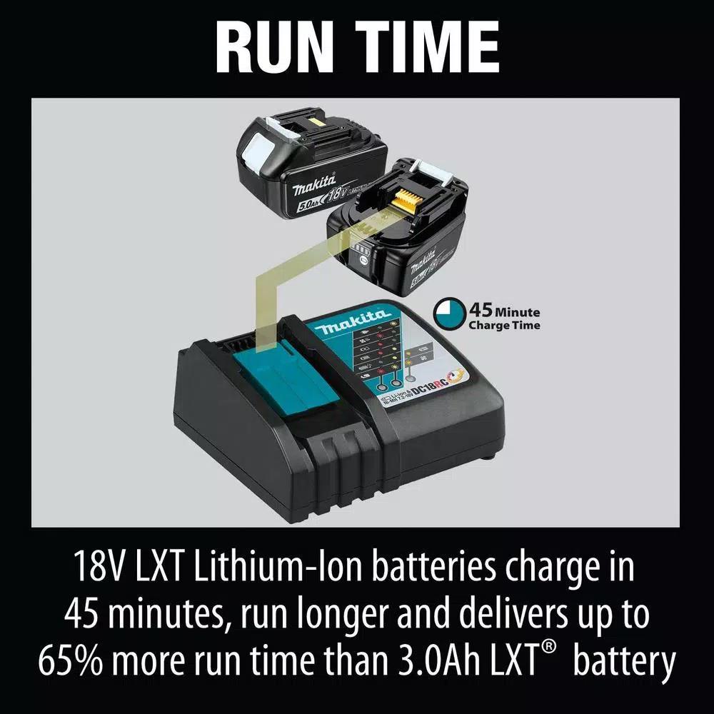 Makita 18V LXT Lithium-Ion 4.0 Ah Battery and Rapid Optimum Charger Starter Pack with Bonus Handheld Vacuum