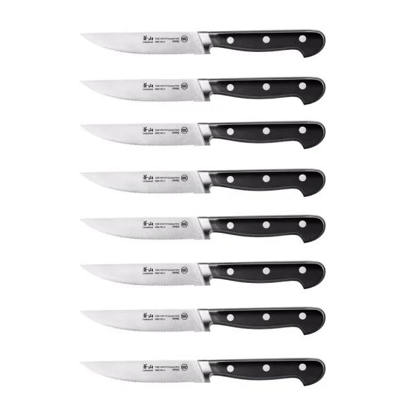 Cangshan V2 Series 5 in. Steak Knife Set with Acacia Wood Block, 9-Piece Set