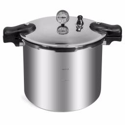 XtremepowerUS 22 qt. Polished Aluminum Pressure Canner and Cooker with Built-in Pressure Dial Gauge thumbnail 2
