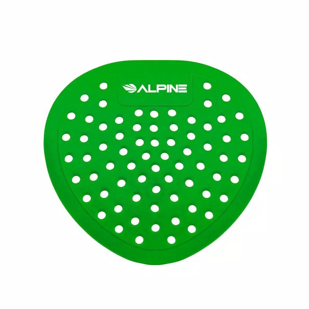 Alpine Industries Green Apple Flat Anti-Splash Urinal Screen, 10-Pack