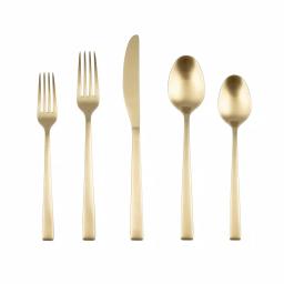 Fiesta Spark Champagne Satin 20-Piece Flatware Set, Service for 4, 18/0 Stainless Steel thumbnail 1