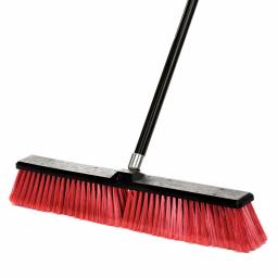 Alpine Industries 24 in. Red Indoor Outdoor Push Broom, 3-Pack thumbnail 6