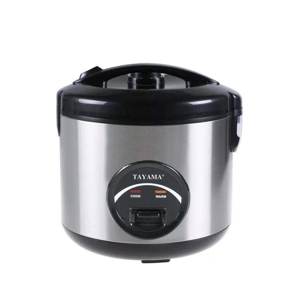 Tayama 10-Cup Stainless Steel Rice Cooker and Food Steamer, 700W