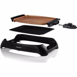 Ovente 1000W Portable Indoor Smokeless Grill, 13x10 inch Non-Stick Aluminum Grilling Plate, Copper thumbnail 3
