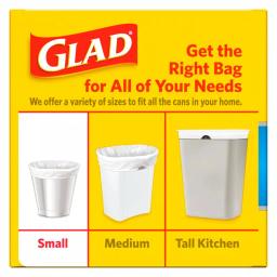 Glad OdorShield Quick-Tie Small Trash Bags, 4 Gal, Fresh Clean Scent, 26 Count thumbnail 2