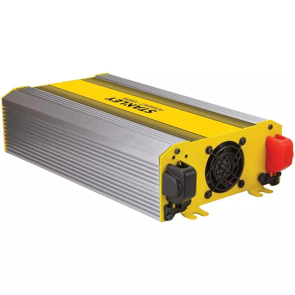 Stanley PI1000S 1000-Watt Digital Triple-Outlet Power Inverter, 12V DC to 120V AC