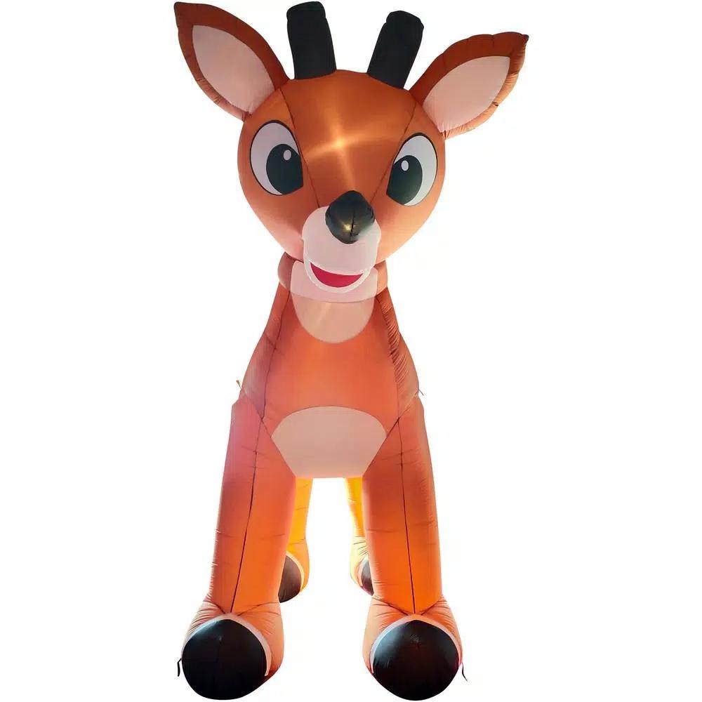 Fraser Hill Farm 15 ft. Pre-Lit Reindeer Christmas Inflatable with Moving Head