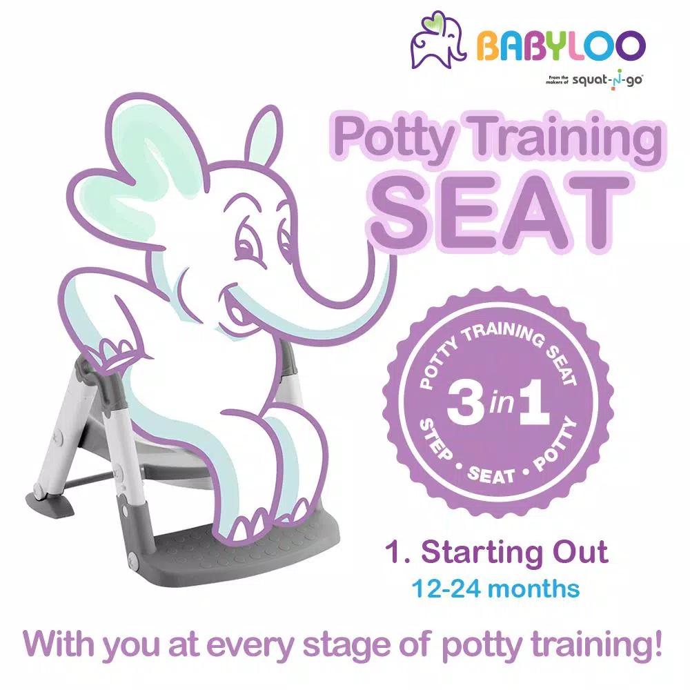 Babyloo Bambino 3-in-1 Convertible Toddler Potty Trainer and Step Stool - Gray