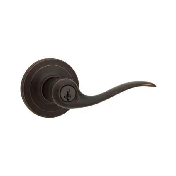 Kwikset Tustin Venetian Bronze Exterior Entry Door Lever with SmartKey Security