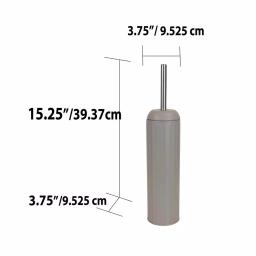 Unbranded Modern Stainless Steel Toilet Brush with Hygienic Splash-Proof Holder - Tan/Gray thumbnail 4