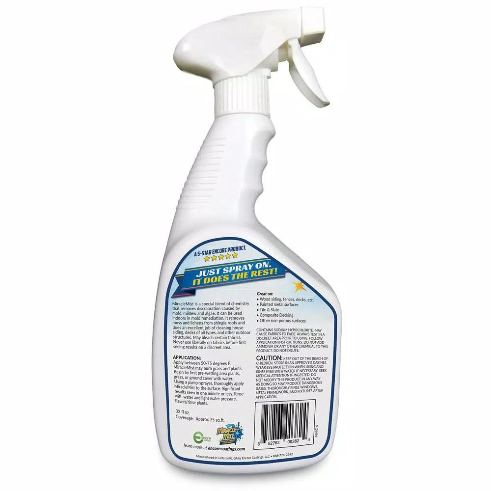 MIRACLEMIST Instant Mold and Mildew Stain Remover Bundle - 1 Gallon + 32 oz. Spray Bottle