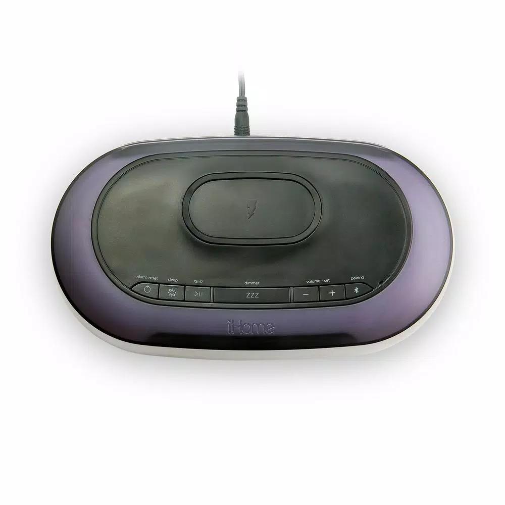 iHome TIMEBOOST GLOW Color Changing Bluetooth Alarm Clock Speaker with Qi Wireless Charging