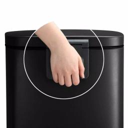 Boyel Living 13 Gallon Stainless Steel Rectangular Kitchen Step Trash Can with Black Lid thumbnail 5