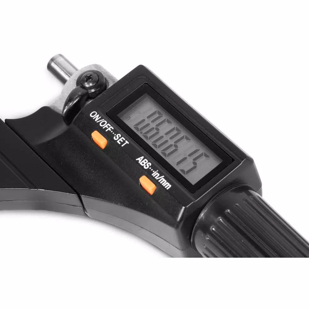 WEN Digital Micrometer 0-1 in. with 0.00005 in. Accuracy, Metric/Imperial, LCD Readout and Storage Case
