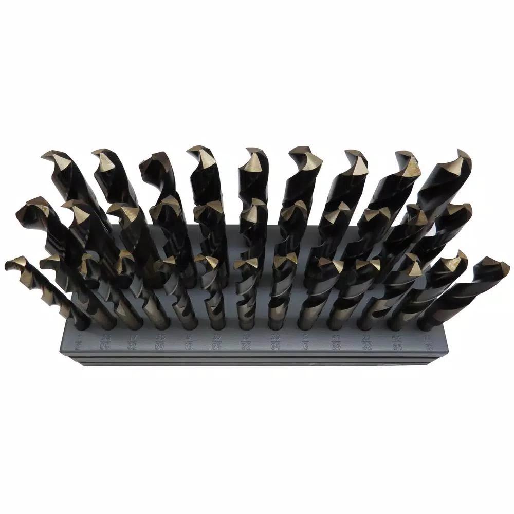 Drill America M42 Cobalt Reduced Shank Drill Bit Set, 33-Piece Metal Case