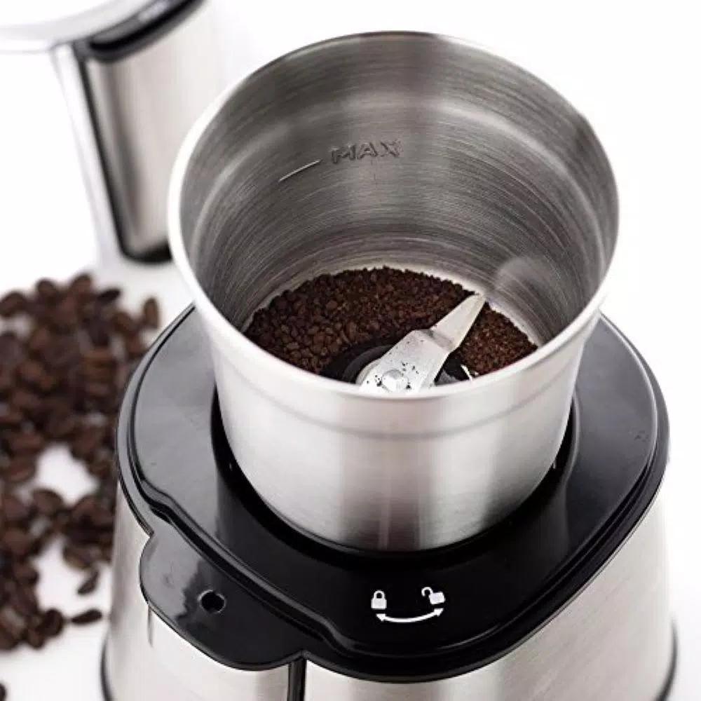 Ovente Electric Coffee Grinder, 200W Multi-Purpose Blade Grinder, Silver