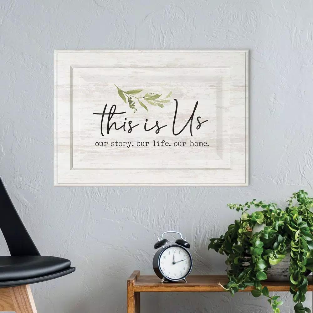 P Graham Dunn This is Us White Wood Wall Decor - Rustic Inspirational Sentiment Sign