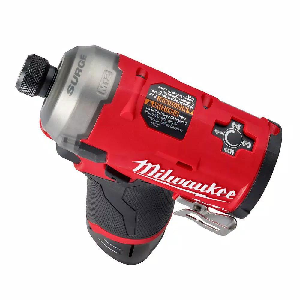 Milwaukee M12 FUEL 12V Cordless Oscillating Multi-Tool and Surge Impact Driver Combo Kit with (2) 3.0 Ah Batteries