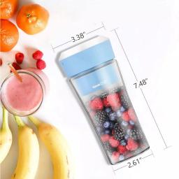 Geek Chef 10 oz. Portable Juicer Blender, Blue Personal Shaker with Magnetic Charging thumbnail 4