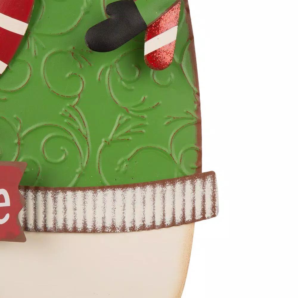 Glitzhome 36 in. Metal Snowman Holiday Decor - 3-in-1 Yard Stake, Standing, or Wall Hanging Decoration