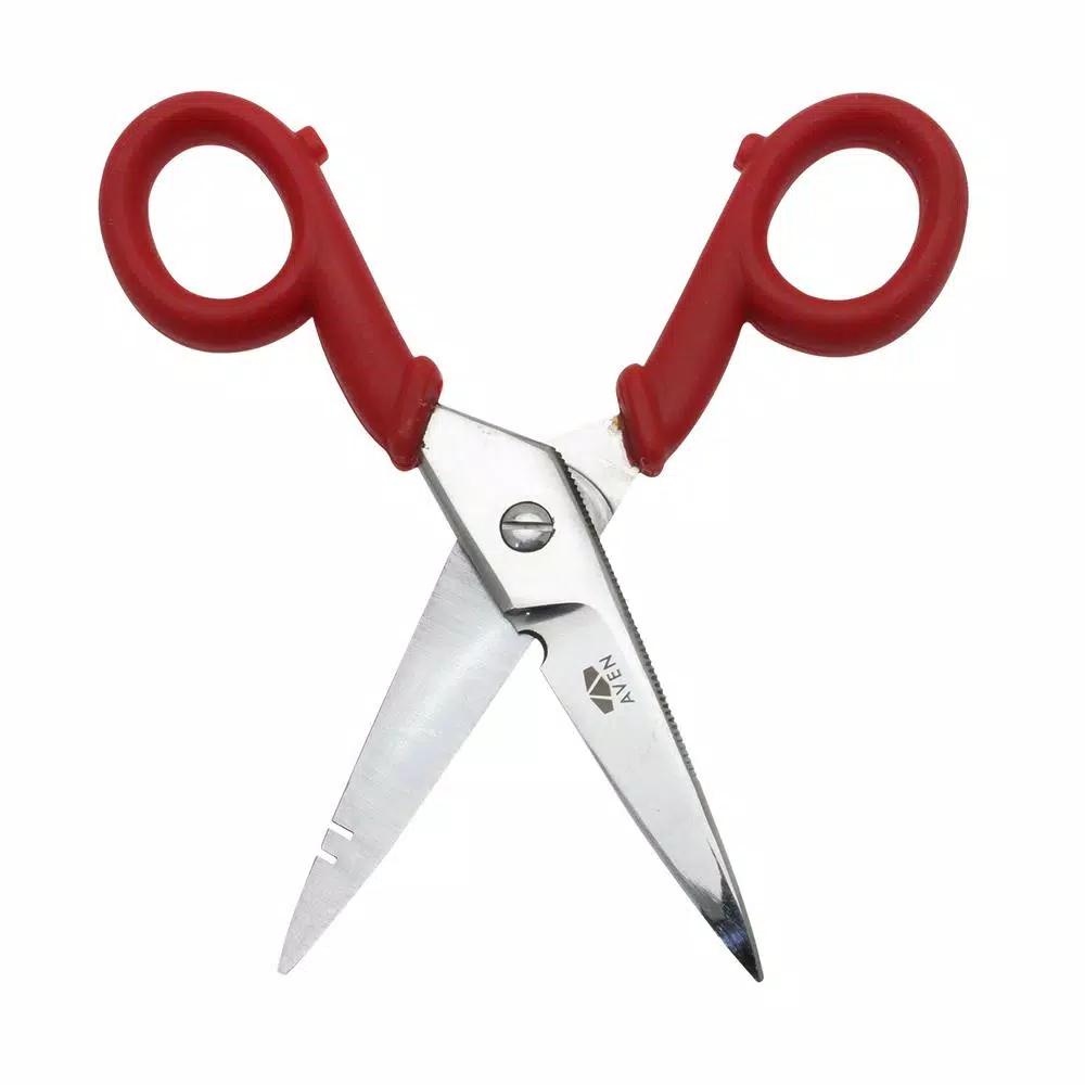 Aven Electrician Scissors with Stainless Steel Blades and Wire Stripping Slots
