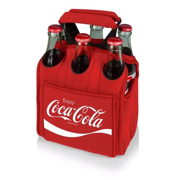 ONIVA Picnic Time Coca-Cola 6-Can Insulated Beverage Carrier Cooler Tote - Red