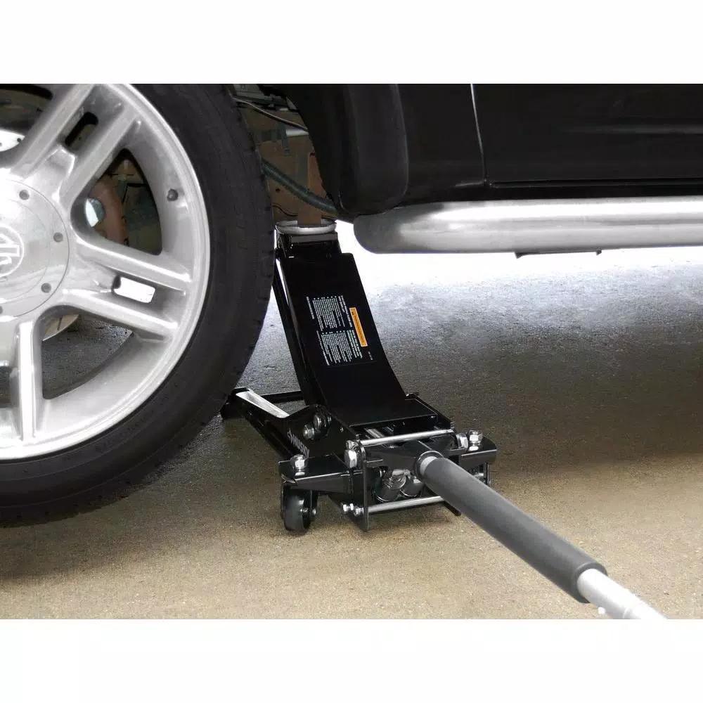 Husky 3-Ton Low Profile Floor Jack with Quick Lift and Dual Pump Design