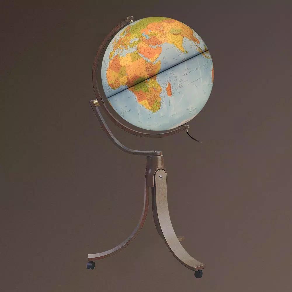 Waypoint Geographic Emily 20 in. Illuminated Blue Ocean Floor Standing Globe with Wood Base and Casters