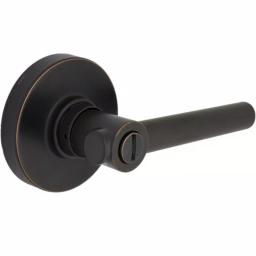 Defiant Highland Aged Bronze Privacy Door Lever with Round Rose thumbnail 1