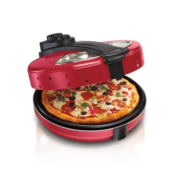Hamilton Beach 12 in. Red Metal Pizza Maker, 1200W Countertop Specialty Grill