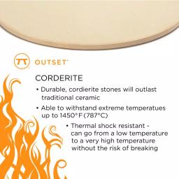 Outset 13 in. Round Cordierite Pizza Grill Stone thumbnail 3
