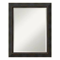 Amanti Art Signore 22.5 in. W x 28.5 in. H Rectangular Beveled Edge Bronze Wood Framed Bathroom Vanity Mirror thumbnail 1