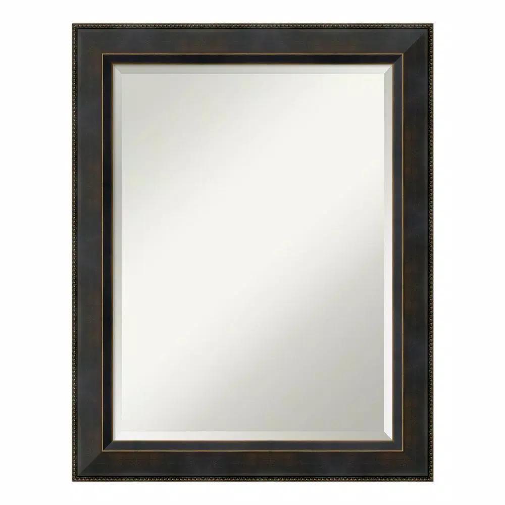 Amanti Art Signore 22.5 in. W x 28.5 in. H Rectangular Beveled Edge Bronze Wood Framed Bathroom Vanity Mirror
