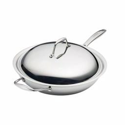 Tramontina 12 in. Tri-Ply Clad Stainless Steel Wok with Lid thumbnail 1