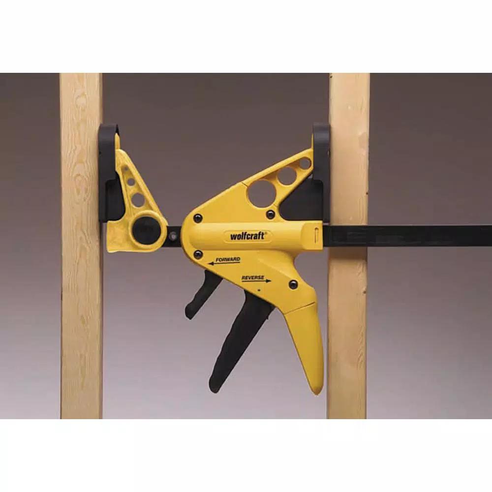 Wolfcraft 2-Pack Professional Quick-Release 1-Hand Bar Clamps and Spreader, 6 in. to 14 in.