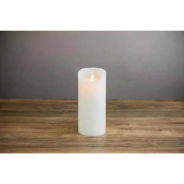 Unbranded Ivory Flameless Moving Pillar Flame 7 in. Real Wax LED Candle