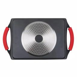 MasterPan 17 in. Cast Aluminum Nonstick Grill Pan, Black thumbnail 4