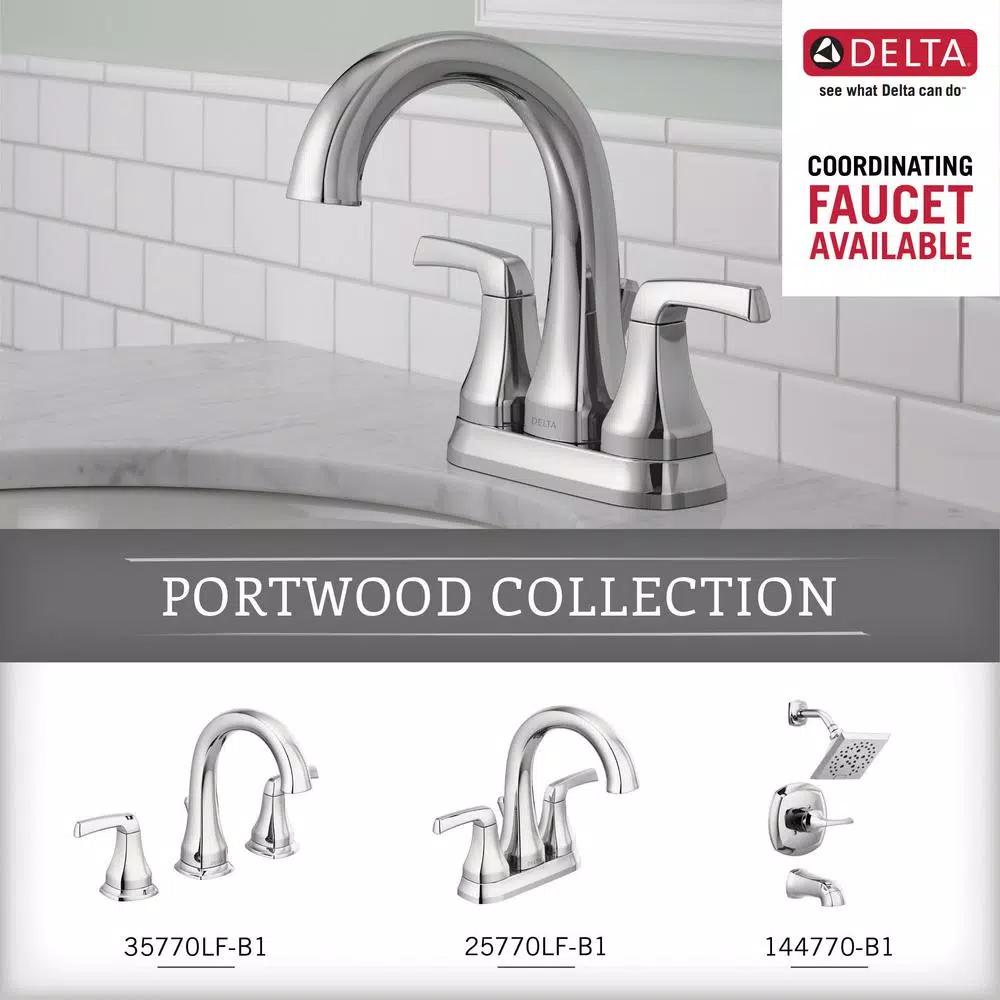 Delta Portwood 4-Piece Polished Chrome Bath Accessory Set with 24 in. Towel Bar
