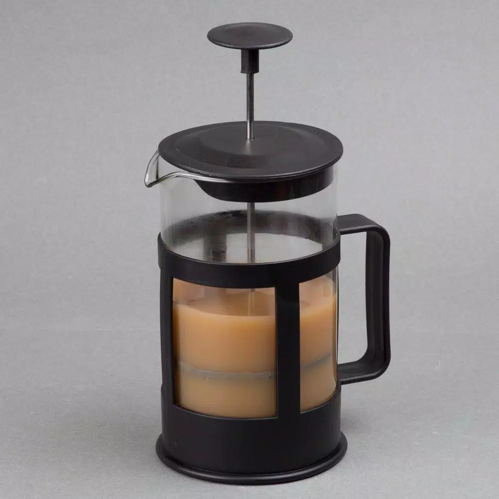 Creative Home 1000ml Glass French Press Coffee Maker and Tea Steeper, 4-Cup Stainless Steel Filter, Black