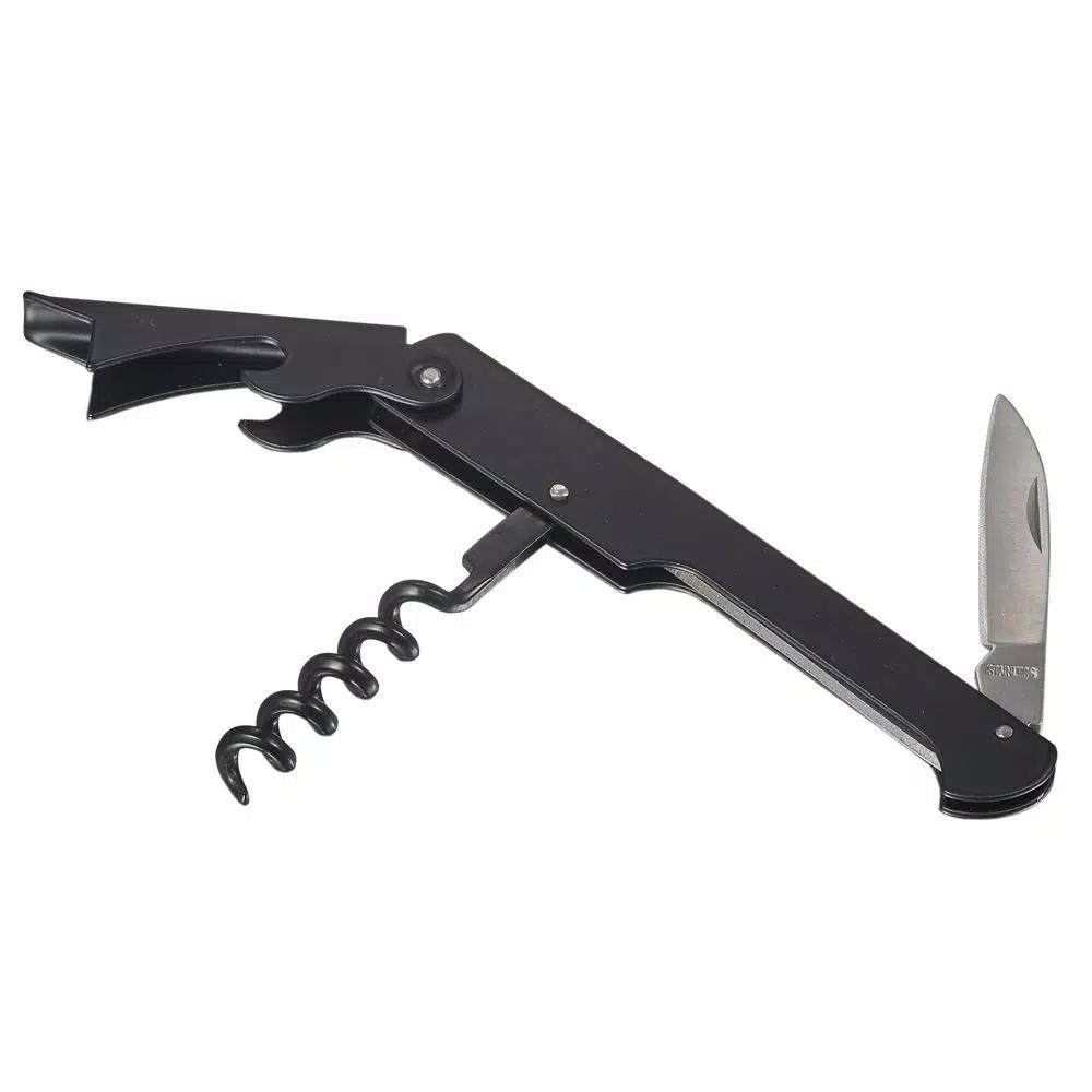 Visol Zoro Matte Black Stainless Steel Corkscrew and Bottle Opener Combo Tool, Set of 2