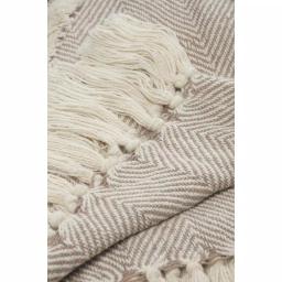 LR Home Fringe Tufted Geometric Cotton Throw Blanket - Beige/Cream thumbnail 2