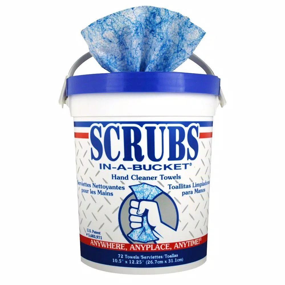 SCRUBS Industrial Strength Hand Cleaner Towels, Citrus Scent, 72-Count Canister