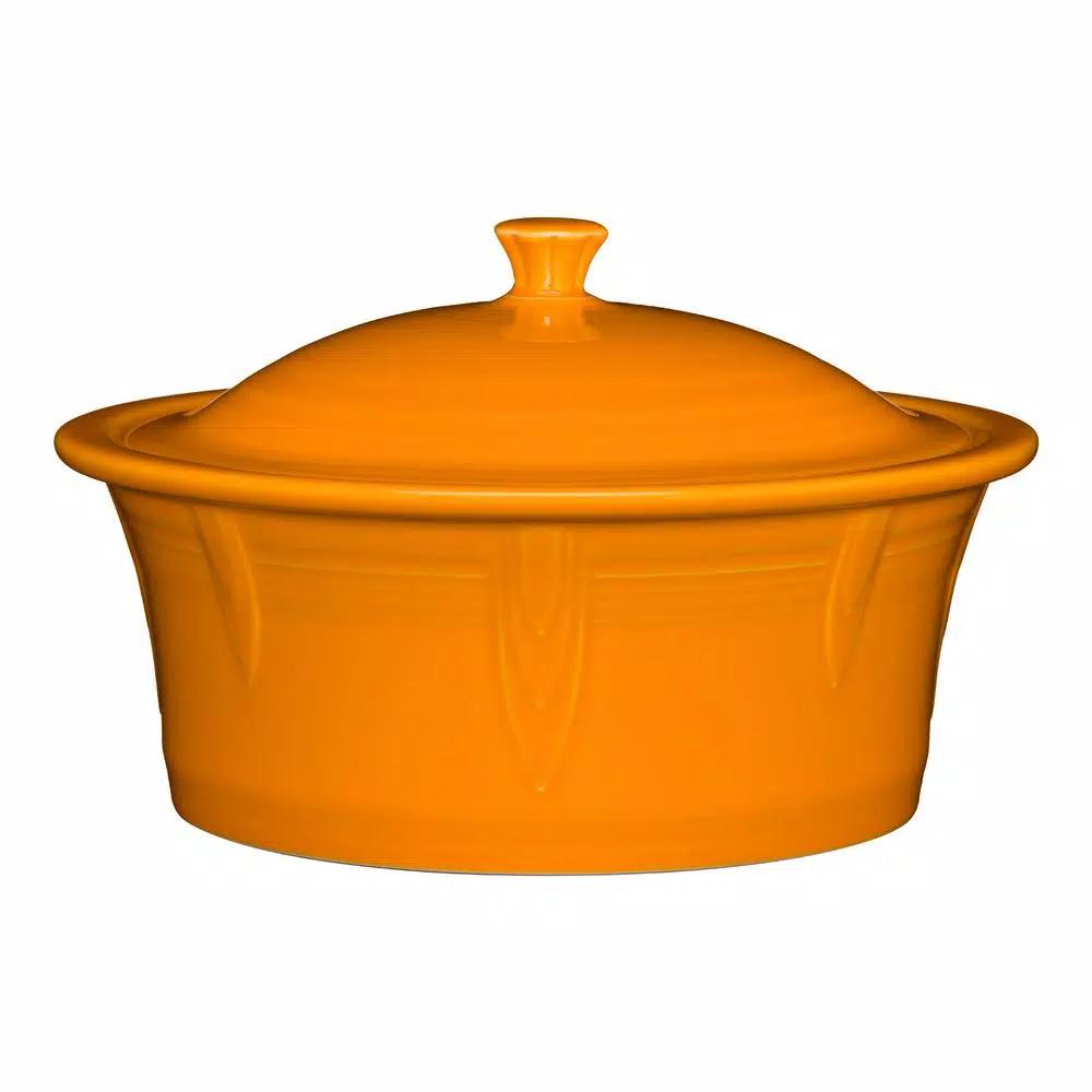 Fiesta Butterscotch Large Ceramic Covered Casserole Dish with Lid, 2.75 qt.